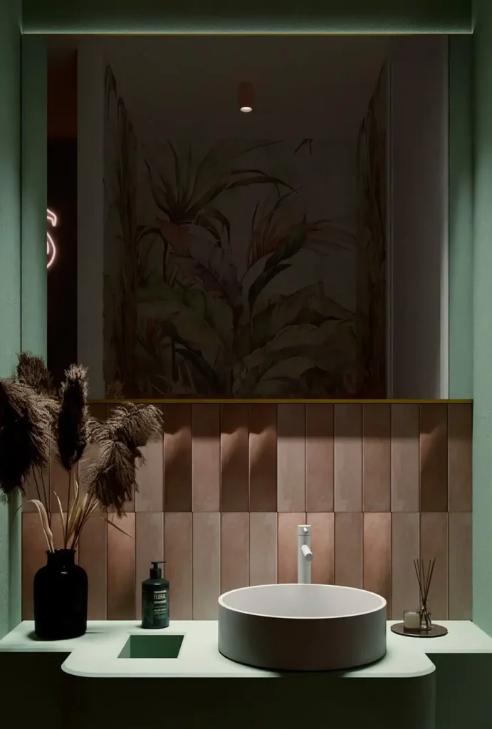 Nowoczesny projekt komercyjny restauracji w Łodzi: radosna sala jadalna z łukowymi wnękami, transparentnymi krzesłami i drewnianymi lampami.